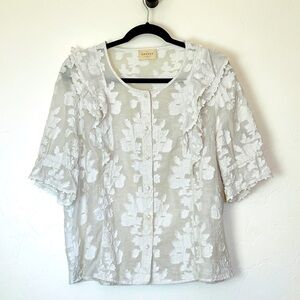 Sezane Floral Button Top Sz. Large